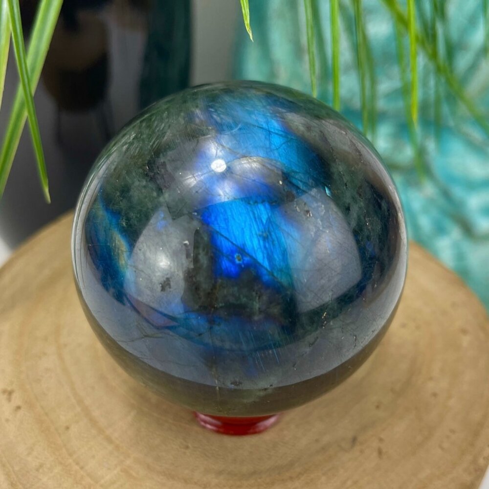 Flashy Labradorite Sphere - Stand Included, Crystal Sphere, Spectrolite #5